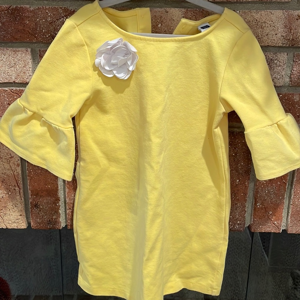 Janie and Jack spring yellow dress w flower appliqué 4t